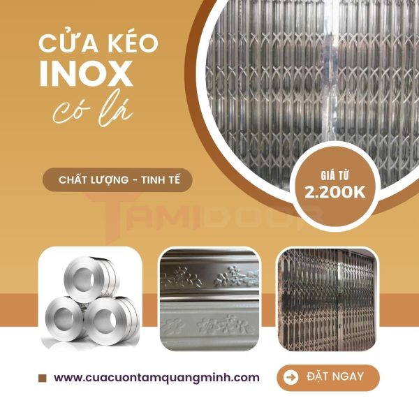 Cửa Kéo Inox Có Lá Tâm Quang Minh Chất Lượng