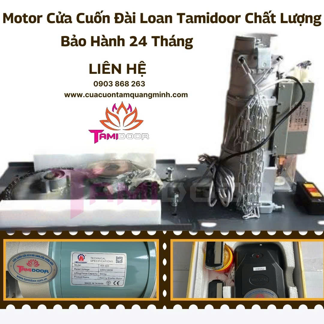 Motor Cửa Cuốn Đài Loan Tamidoor Chất Lượng - Bảo Hành 24 Tháng