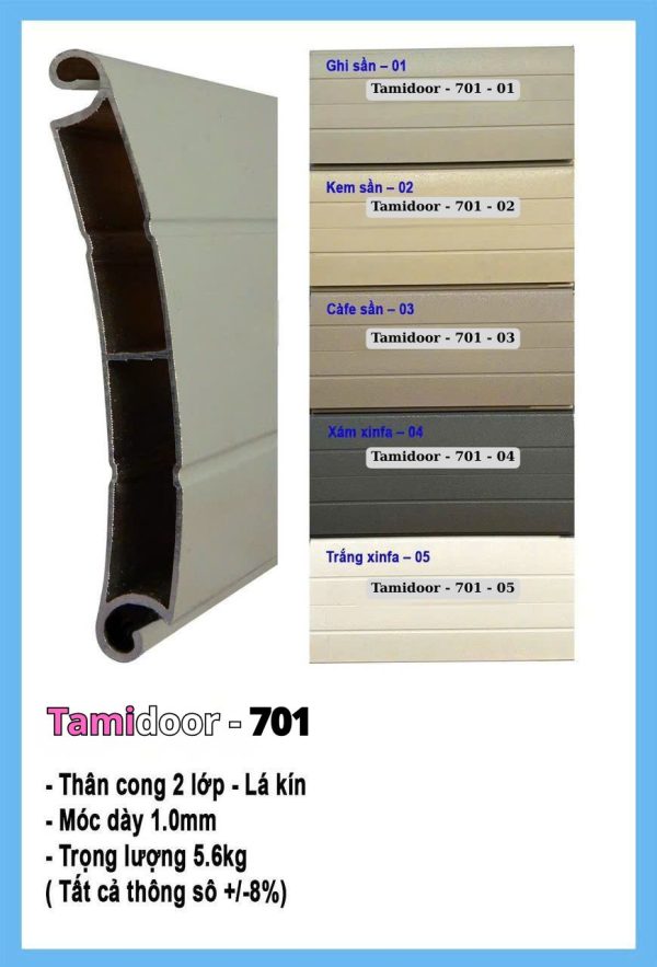 Cửa cuốn Đức nan cong Tamidoor – 701