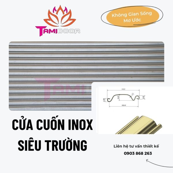 Cửa cuốn inox bảng siêu trường