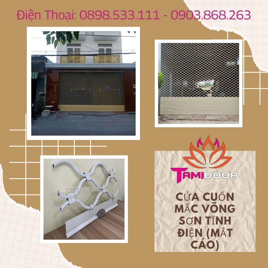 Cửa Cuốn Mắc Võng Sơn Tĩnh Điện (Mắt Cáo)