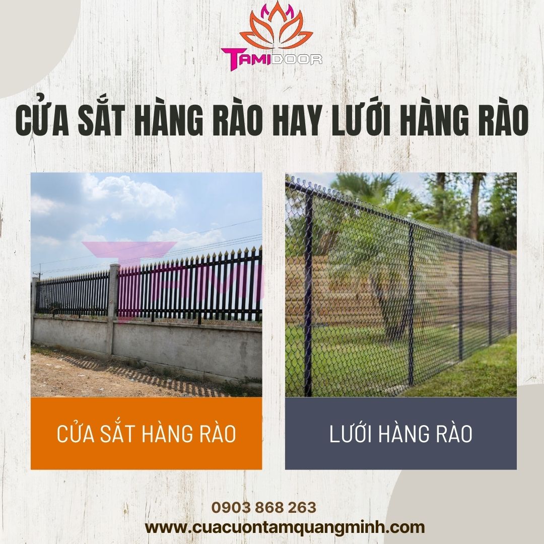 Cửa sắt hàng rào và lưới hàng rào