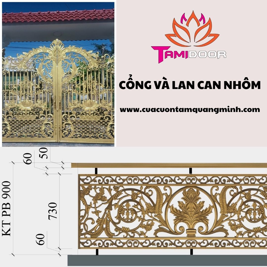 Cửa cổng hợp kim nhôm và lan can nhôm đúc