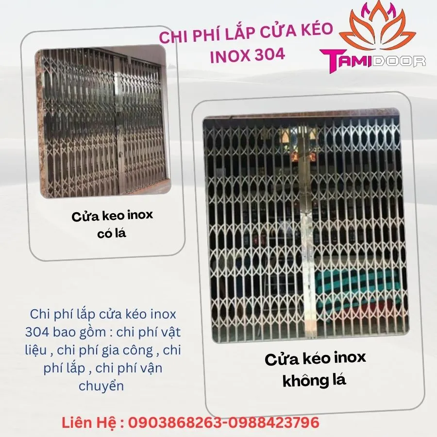 Chi Phí Lắp Cửa Kéo Inox 304