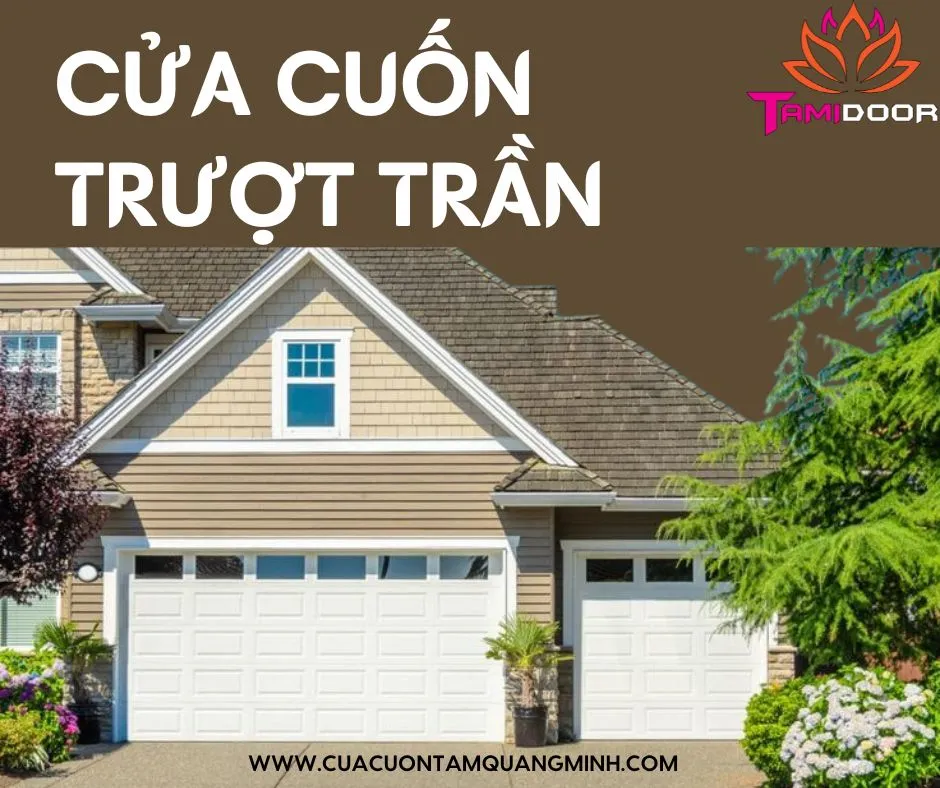 Cửa cuốn trượt trần trong thiết kế nhà