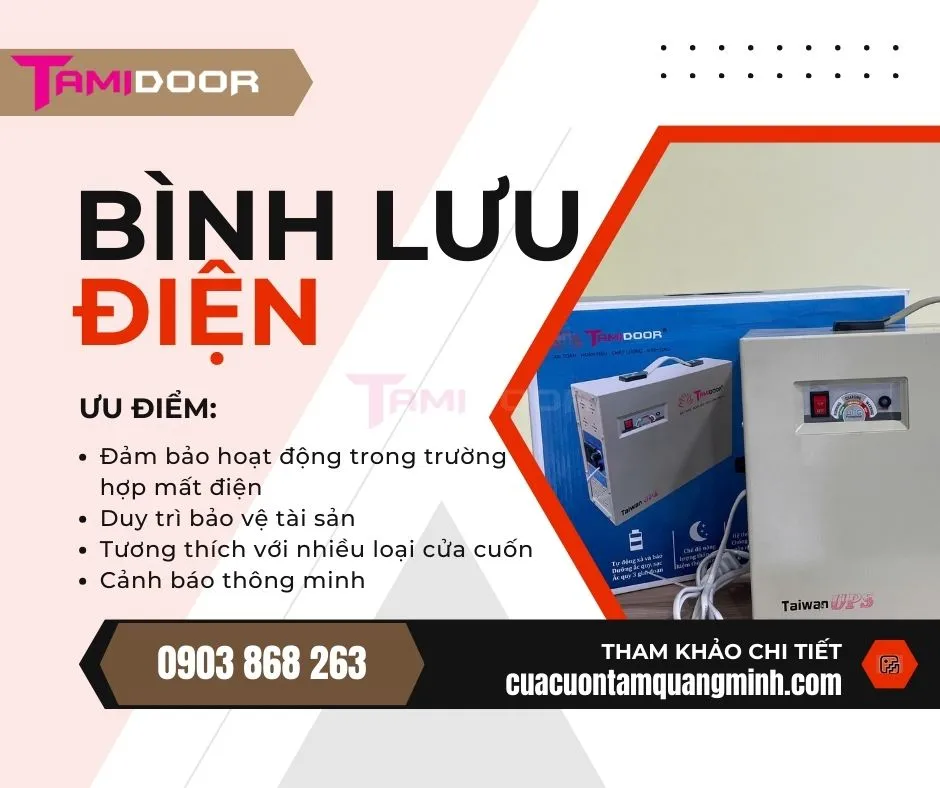 Giá bình lưu điện cửa cuốn