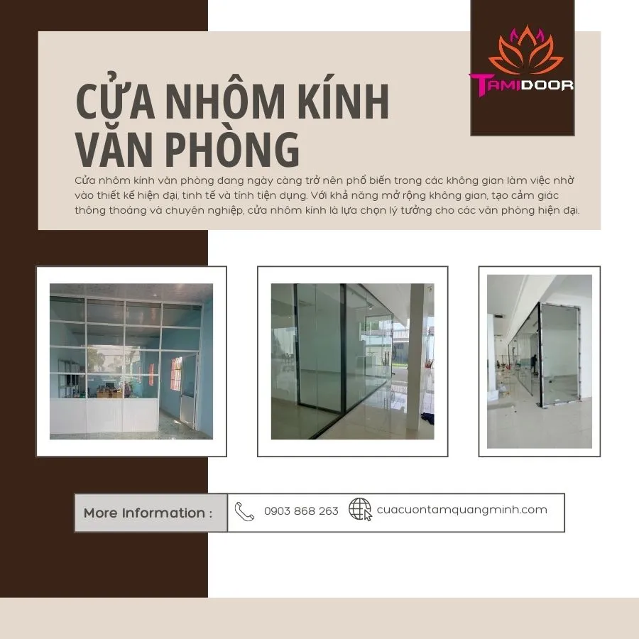 Cửa nhôm kính cho văn phòng