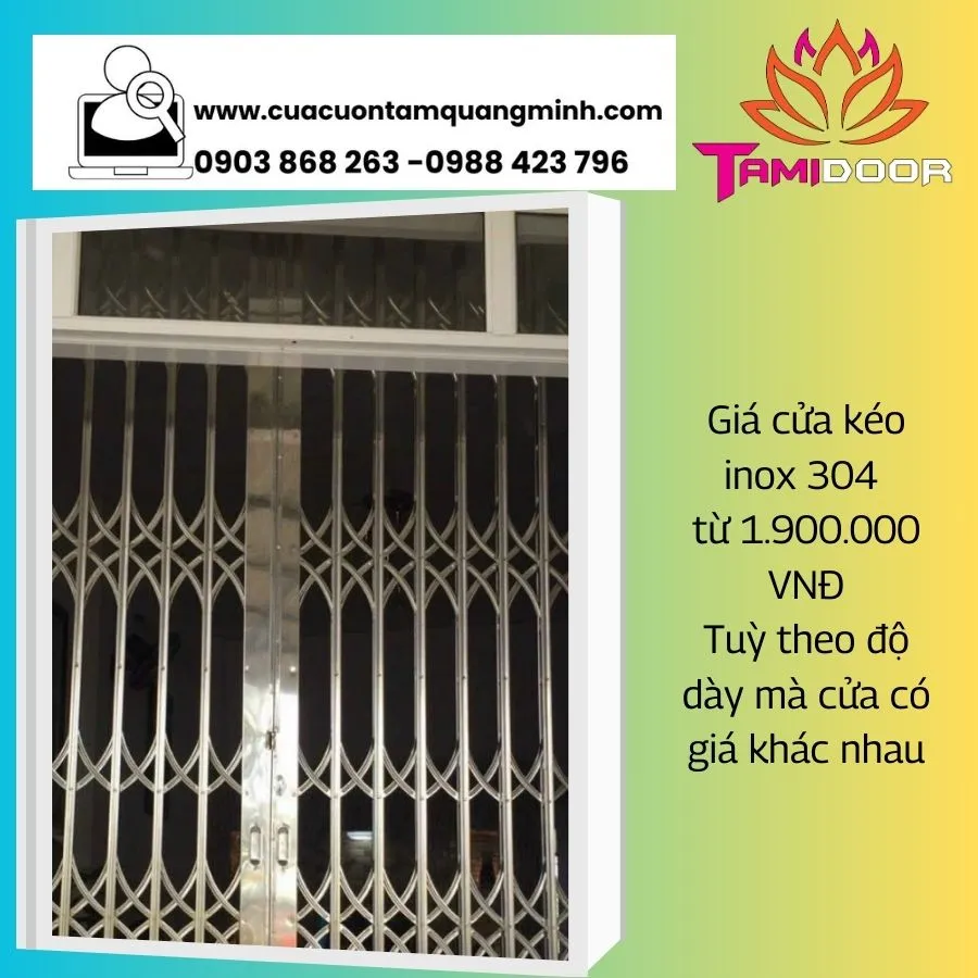 So Sánh Giá Cửa Kéo Inox 304 Theo Từng Độ Dày Khác Nhau