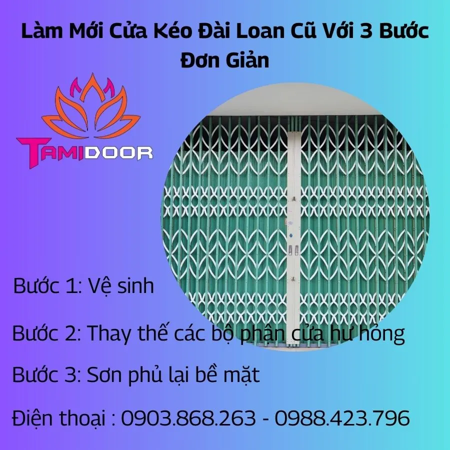 Làm Mới Cửa Kéo Đài Loan Cũ Với 3 Bước Đơn Giản