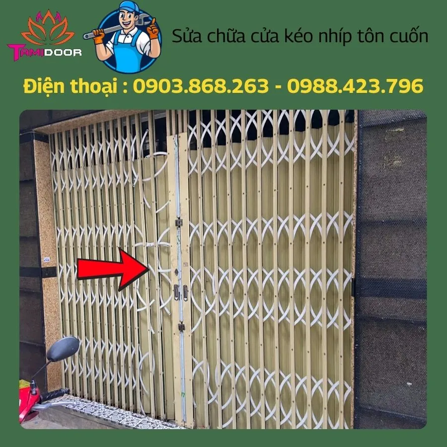 Sửa chữa cửa kéo nhíp tôn cuốn chi phí và lời khuyên