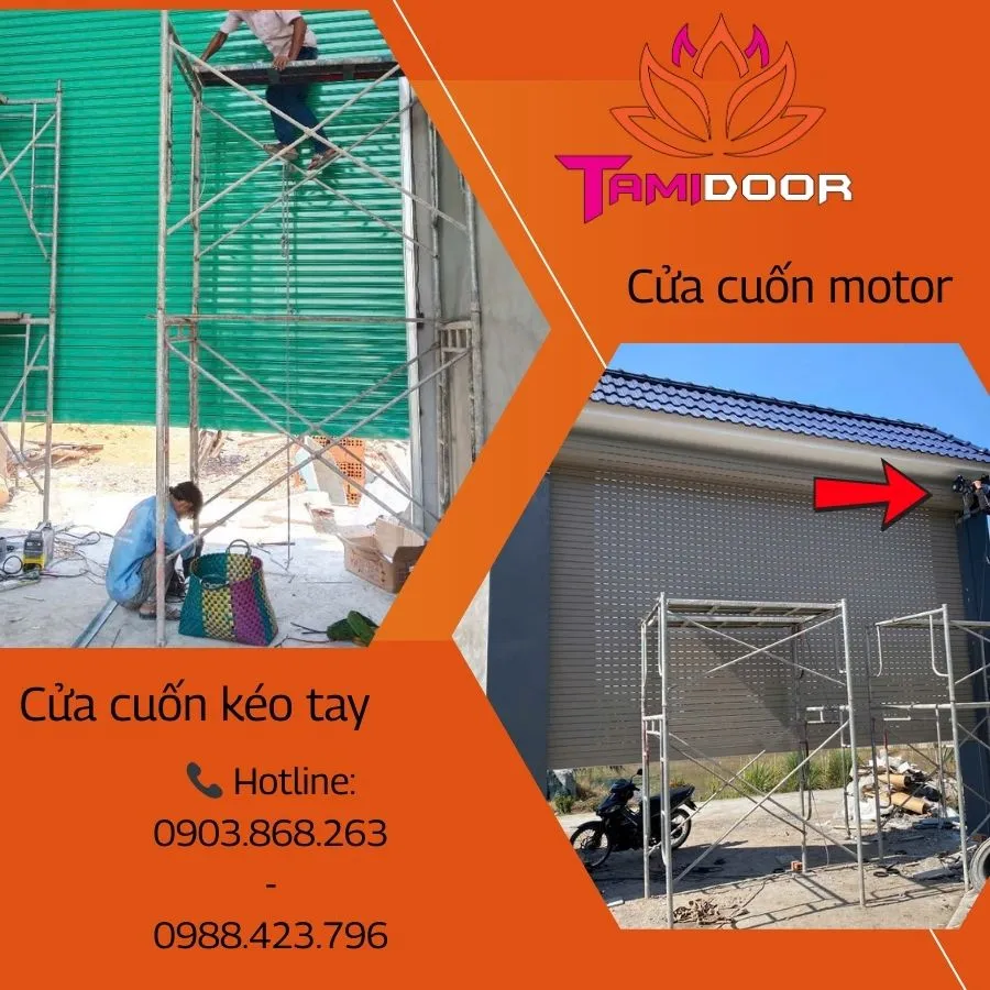 Cửa cuốn motor và cửa cuốn kéo tay khác biệt như thế nào?