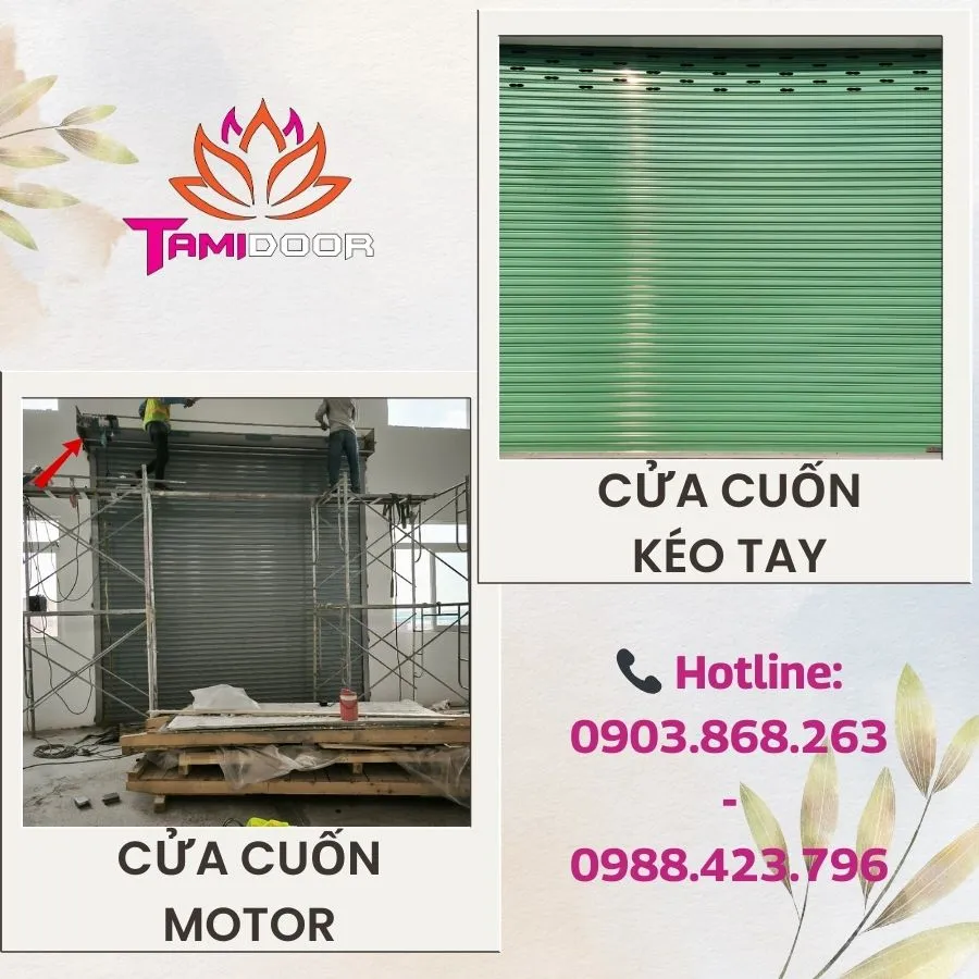 Cửa cuốn motor và cửa cuốn kéo tay khác biệt như thế nào?