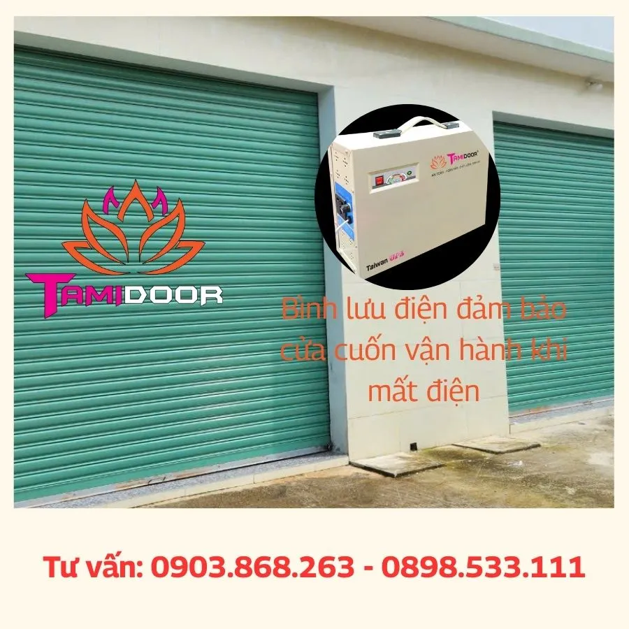 Lắp Bình Lưu Điện Cửa Cuốn