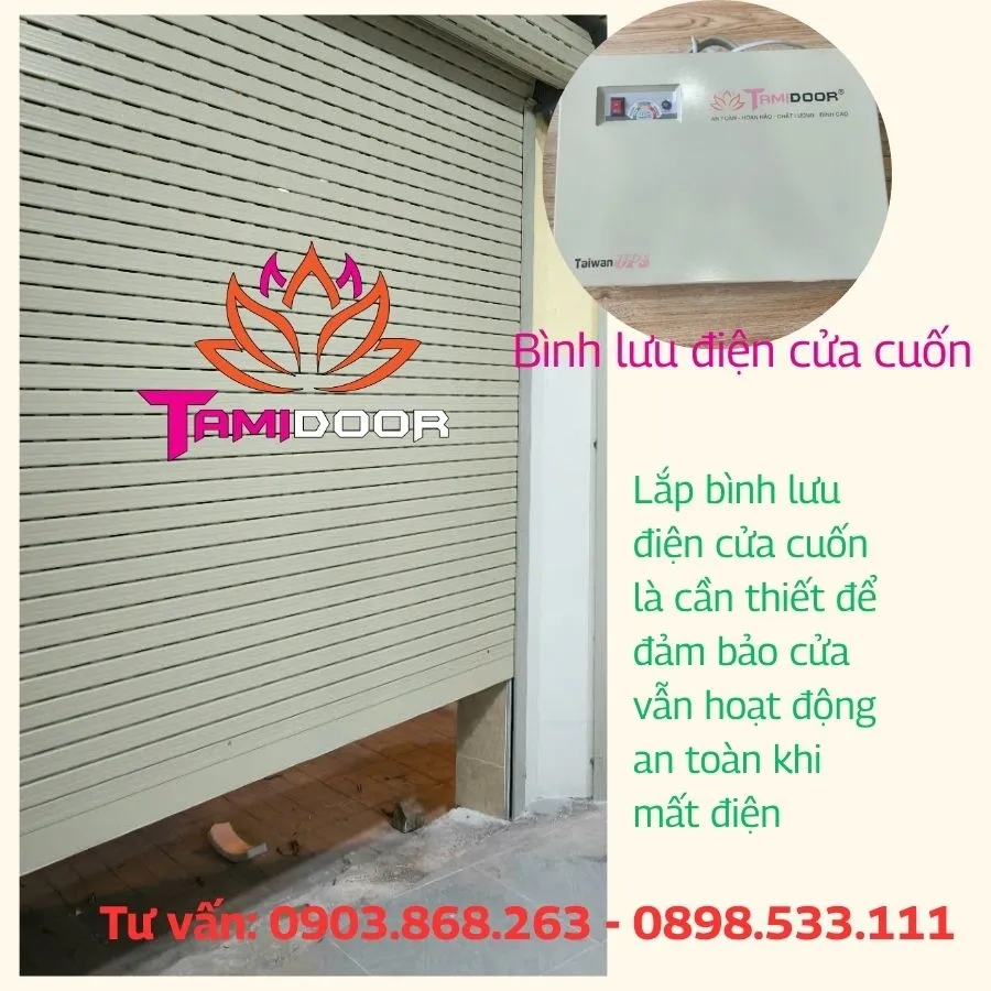 Lắp Bình Lưu Điện Cửa Cuốn