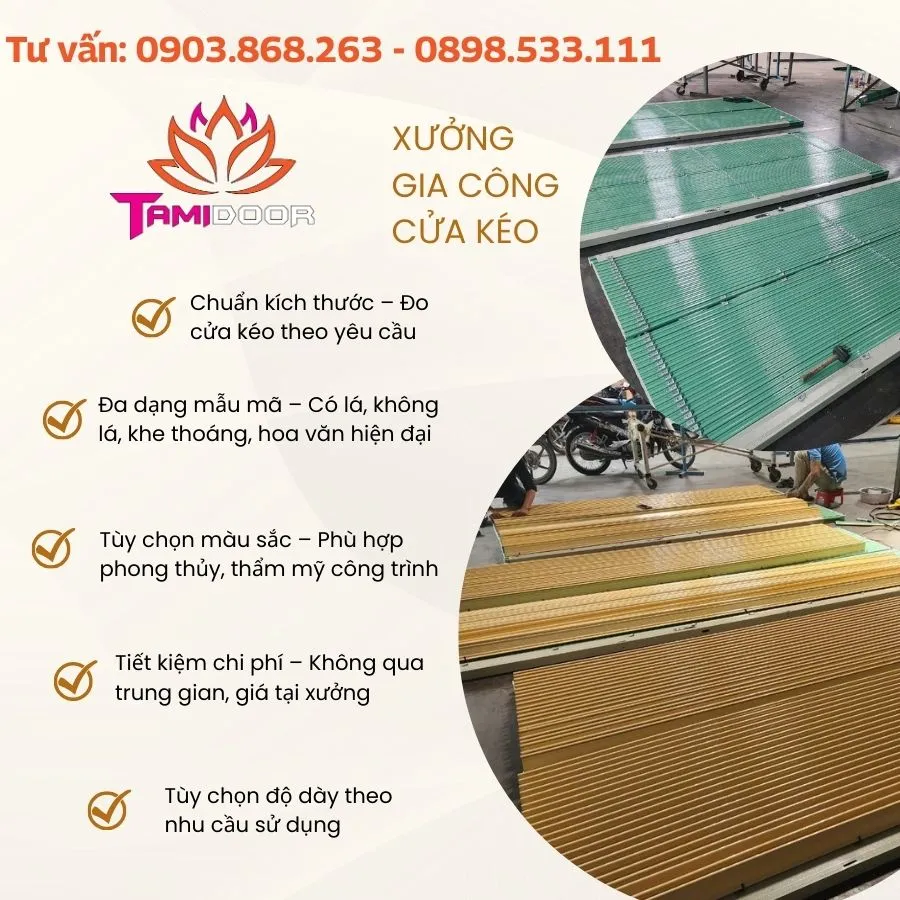 Xưởng Gia Công Cửa Kéo Theo Yêu Cầu