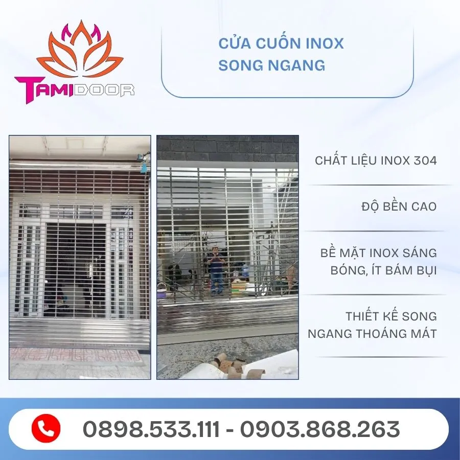 Cửa Cuốn Inox Song Ngang