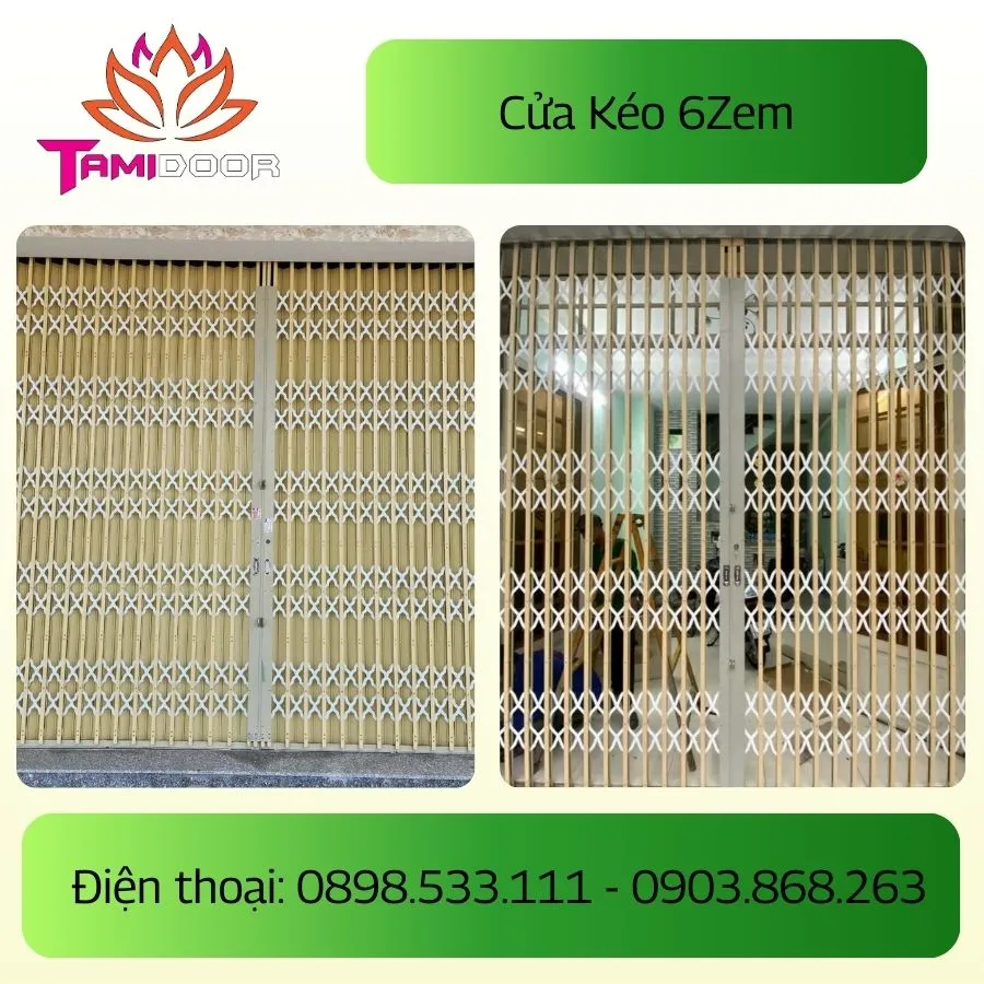 Cửa Kéo 6 Zem - Không Lá Thoáng Mát - Có Lá Kín Đáo An Toàn