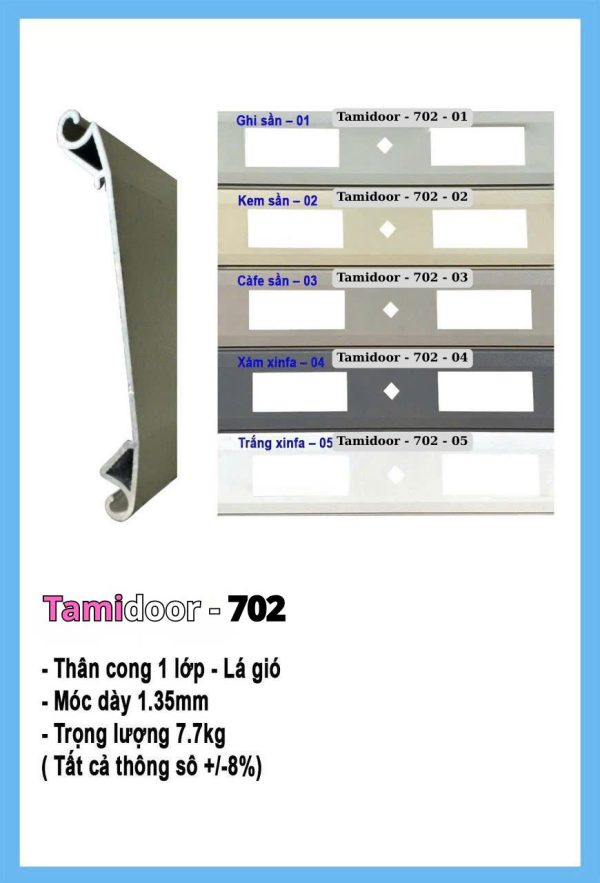 Cửa cuốn Đức 702 mẫu mới tại Tamidoor