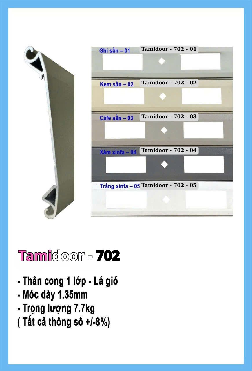 Cửa cuốn Đức 702 mẫu mới tại Tamidoor