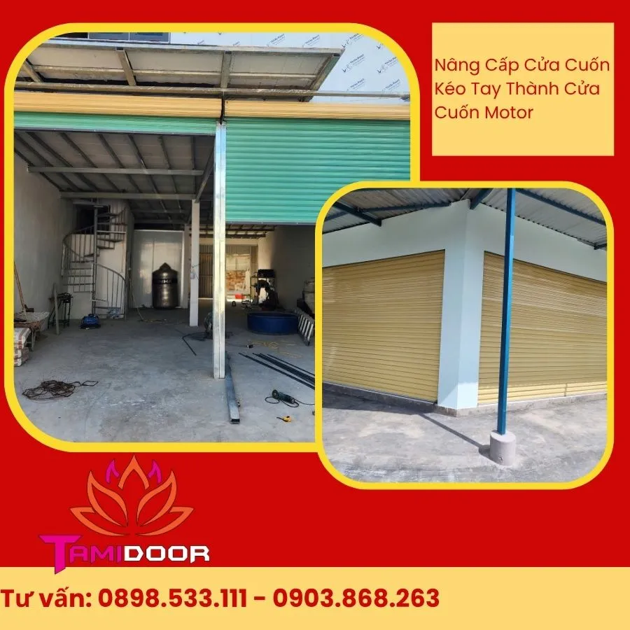 Nâng Cấp Cửa Cuốn Kéo Tay Thành Cửa Cuốn Motor Dễ Dàng