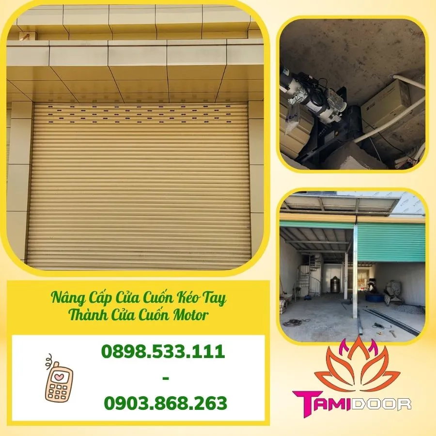 Nâng Cấp Cửa Cuốn Kéo Tay Thành Cửa Cuốn Motor Dễ Dàng
