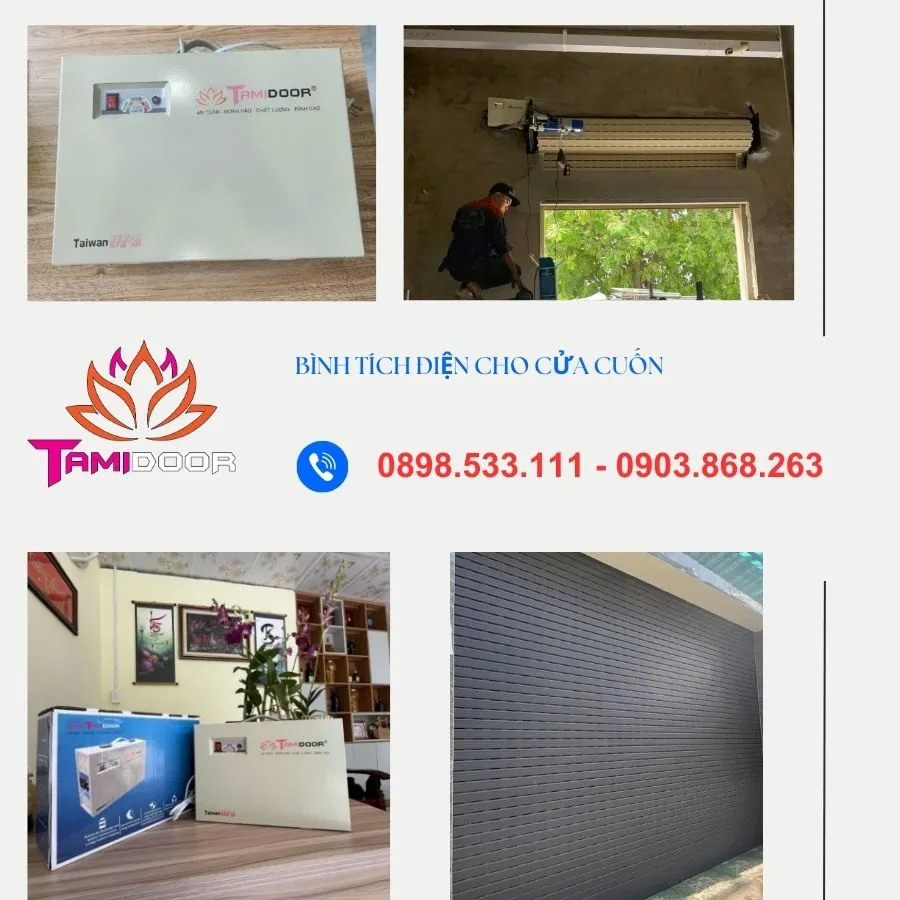 Bình tích điện cho cửa cuốn