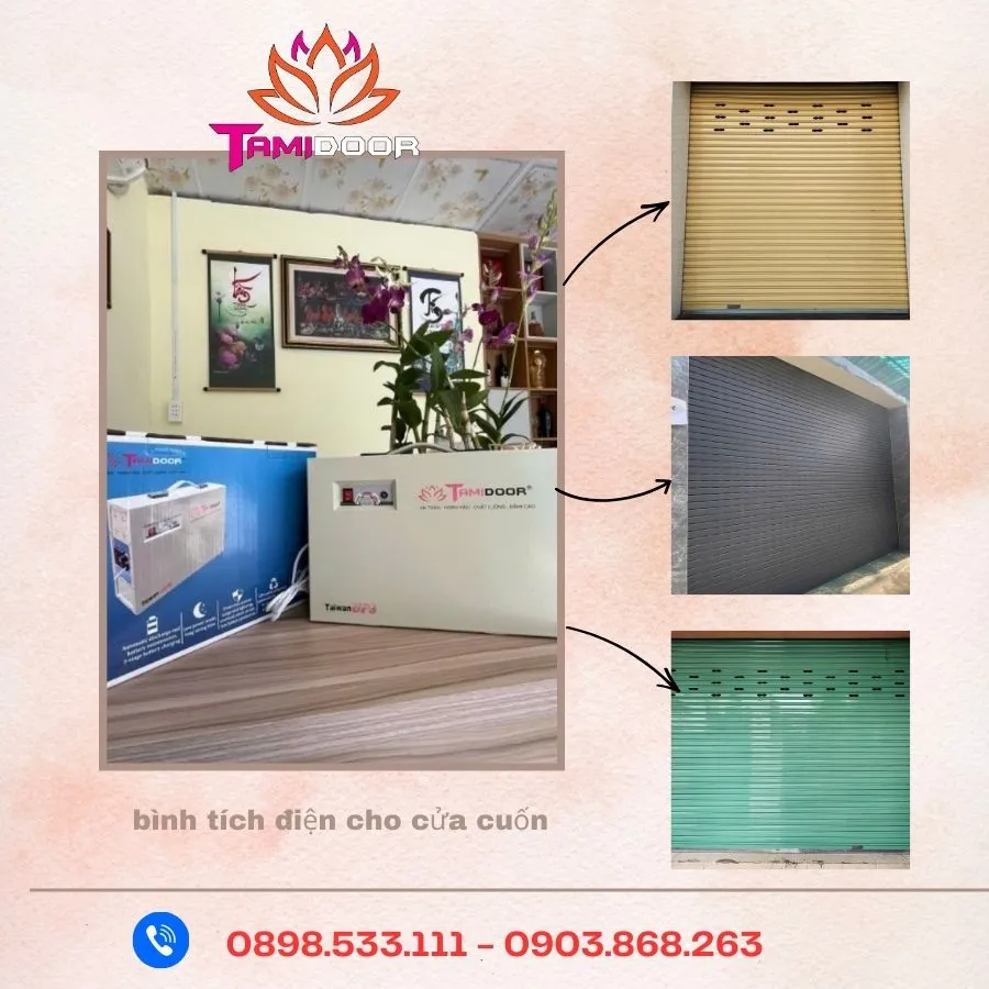 Bình tích điện cho cửa cuốn