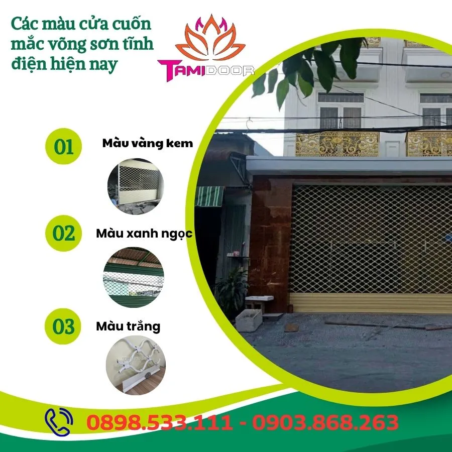 Các Màu Cửa Cuốn Mắc Võng Sơn Tĩnh Điện
