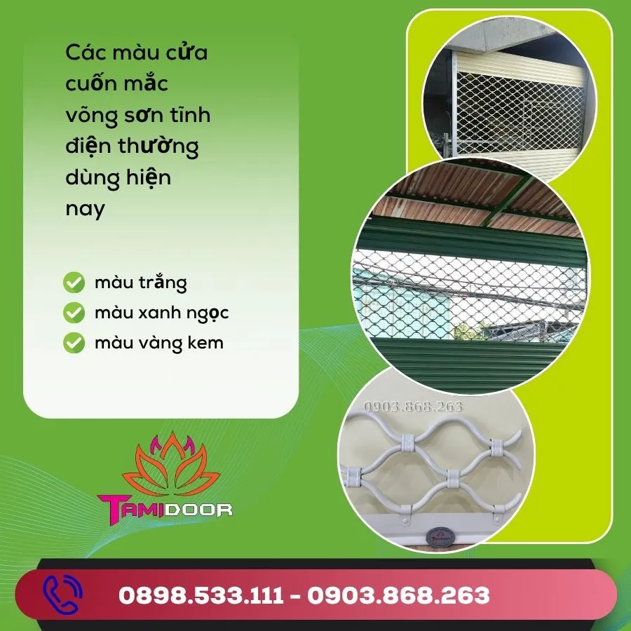 Các Màu Cửa Cuốn Mắc Võng Sơn Tĩnh Điện
