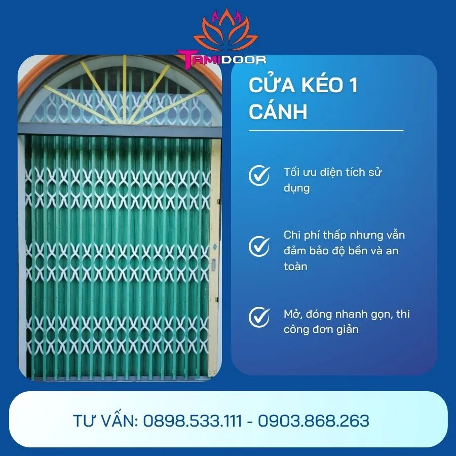 Cửa Kéo 1 Cánh Dễ Dàng Phù Hợp Cho Nhà Có Diện Tích Hạn Chế