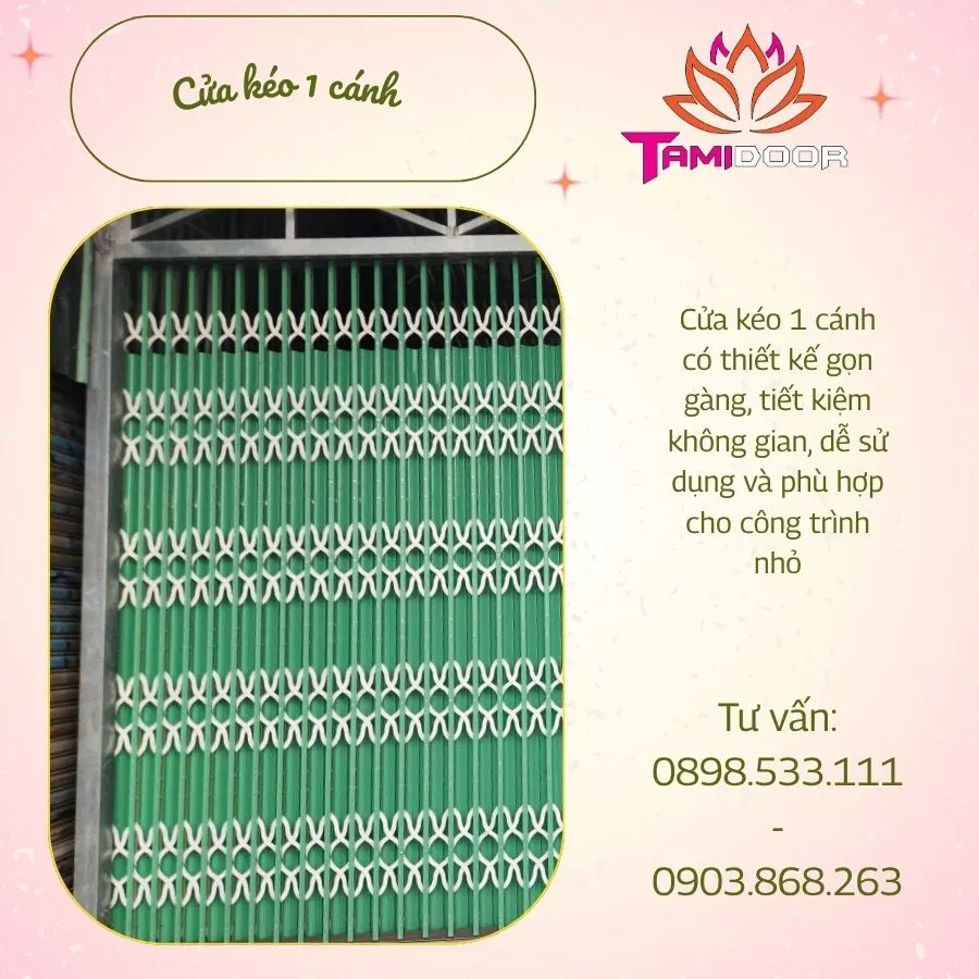 Cửa Kéo 1 Cánh Dễ Dàng Phù Hợp Cho Nhà Có Diện Tích Hạn Chế