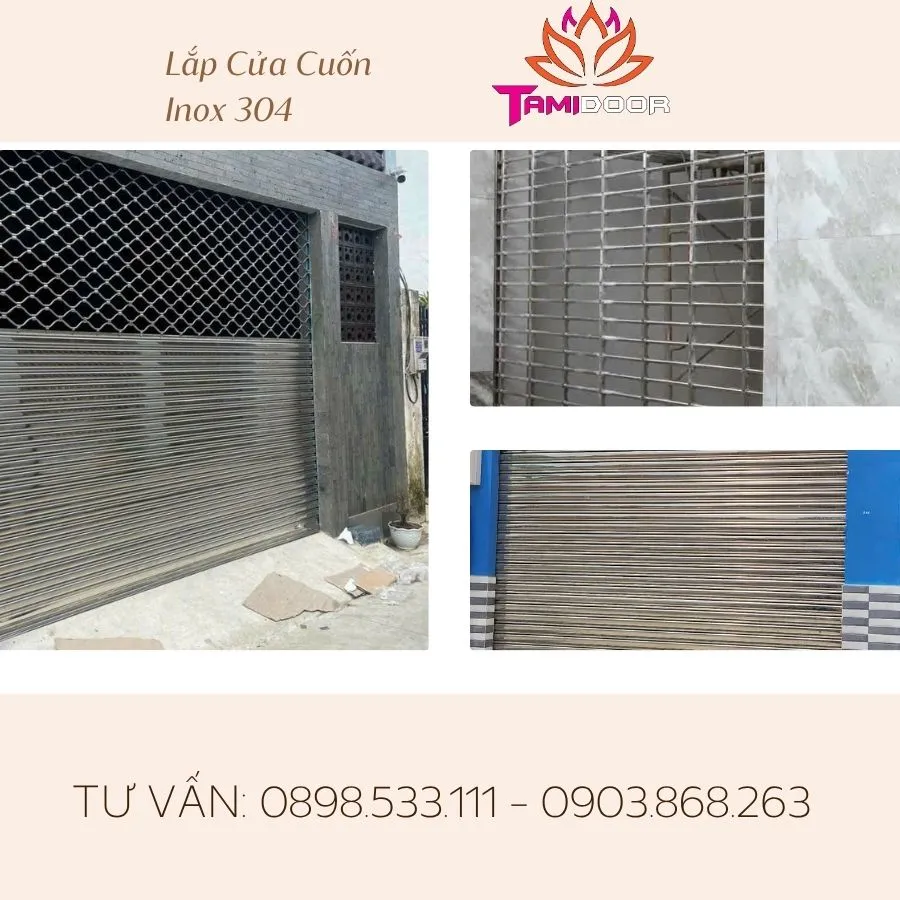 Lắp cửa cuốn inox 304