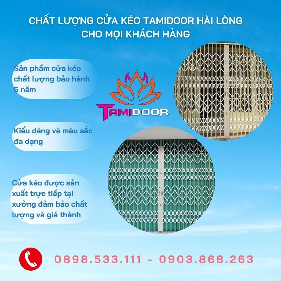 Chất lượng cửa kéo là điều mà khách hàng rất quan tâm khi quyết định mua cửa cho ngôi nhà của mình. Tamidoor là đơn vị chuyên sản xuất cửa kéo chất lượng cao, thời gian bảo hành cửa kéo là 5 năm.