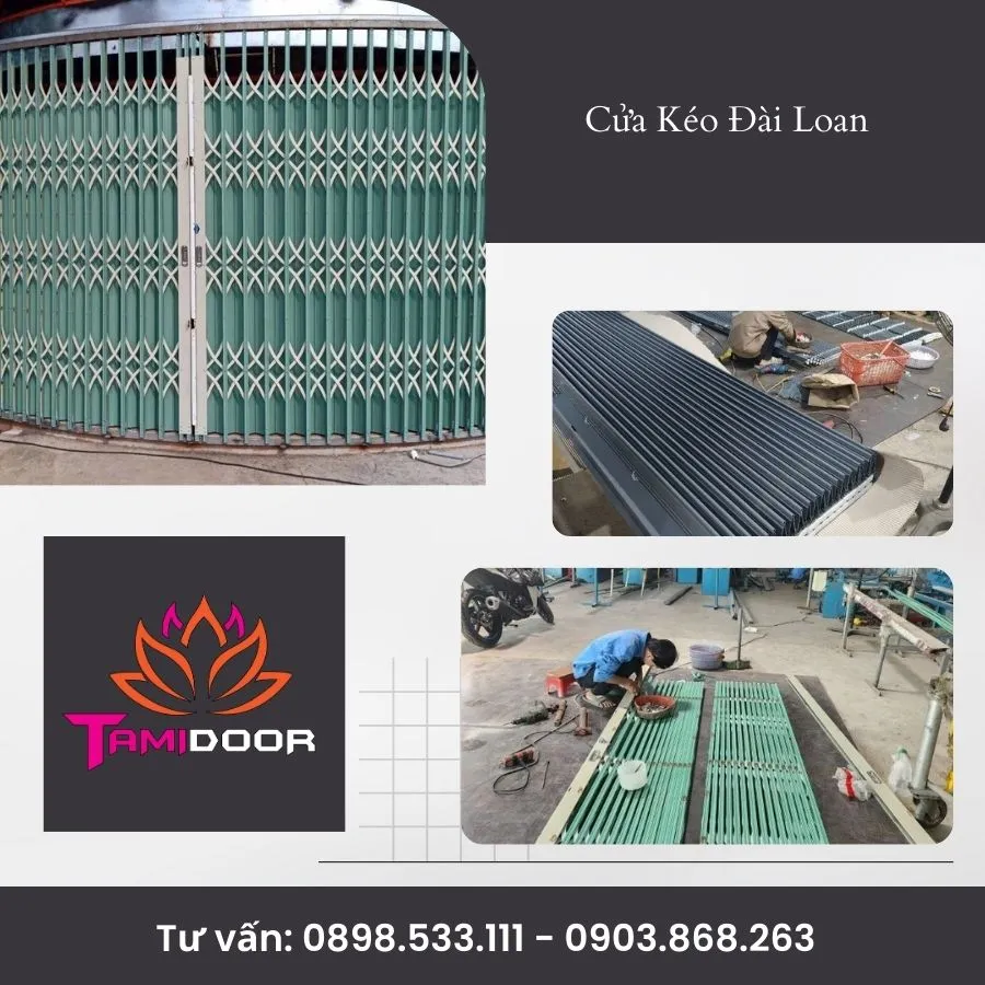 1 bộ cửa kéo Đài Loan gồm lá cửa, thanh U, mũ, nhíp ngắn, nhíp dài, ray, máng, bánh xe bạc đạn, khóa,...