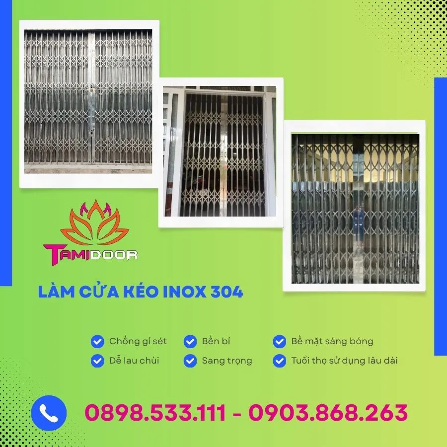Có nên làm cửa kéo inox 304 cho nhà ở không? Câu trả lời là có, vì inox 304 có thể chống gỉ sét, độ bền cao, dễ vệ sinh, có bề mặt sáng bóng sang trọng tạo cho ngôi nhà sự hoàn hảo tuyệt vời. 
