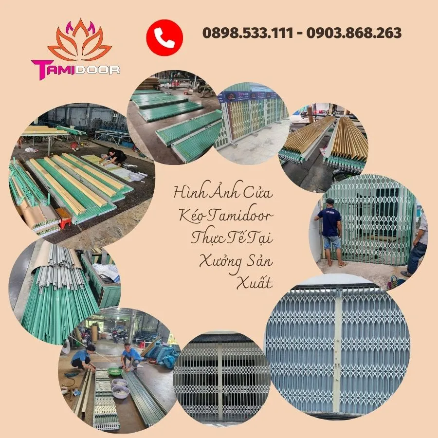 Hình Ảnh Cửa Kéo Tamidoor Thực Tế Tại Xưởng Sản Xuất