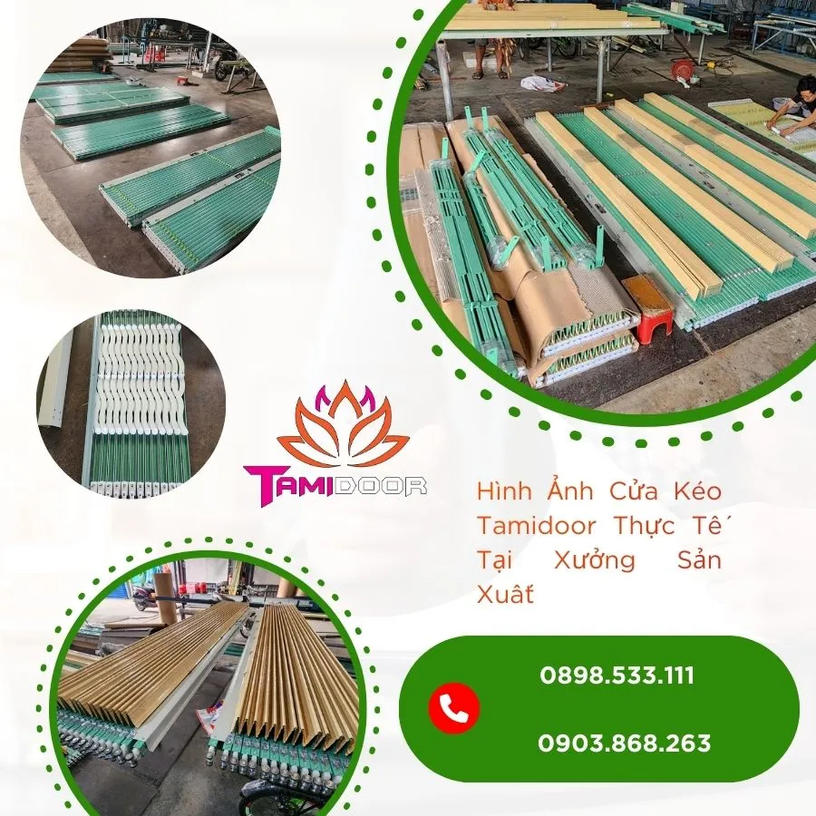 Hình Ảnh Cửa Kéo Tamidoor Thực Tế Tại Xưởng Sản Xuất