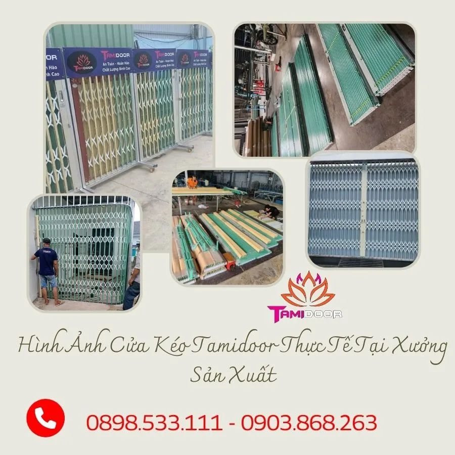 Hình Ảnh Cửa Kéo Tamidoor Thực Tế Tại Xưởng Sản Xuất