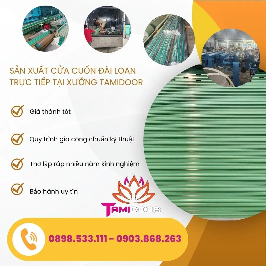Sản xuất cửa cuốn Đài Loan trực tiếp tại xưởng Tamidoor