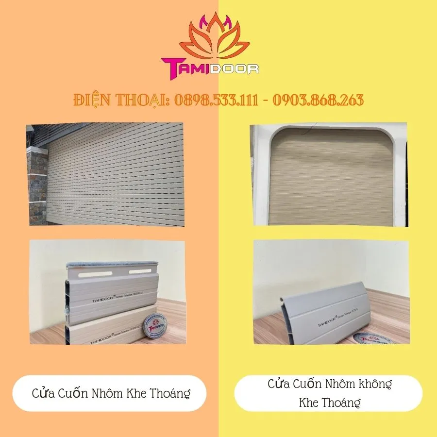 So Sánh Cửa Cuốn Nhôm Khe Thoáng Và Không Khe Thoáng 