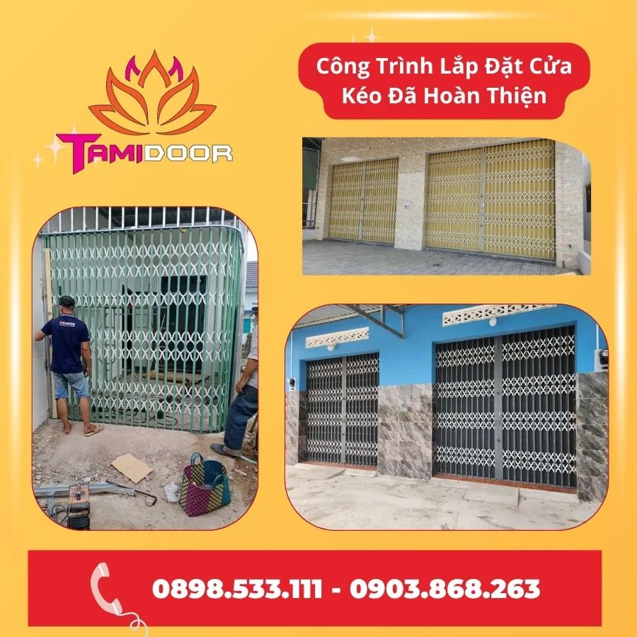 Công Trình Lắp Đặt Cửa Kéo Đã Hoàn Thiện