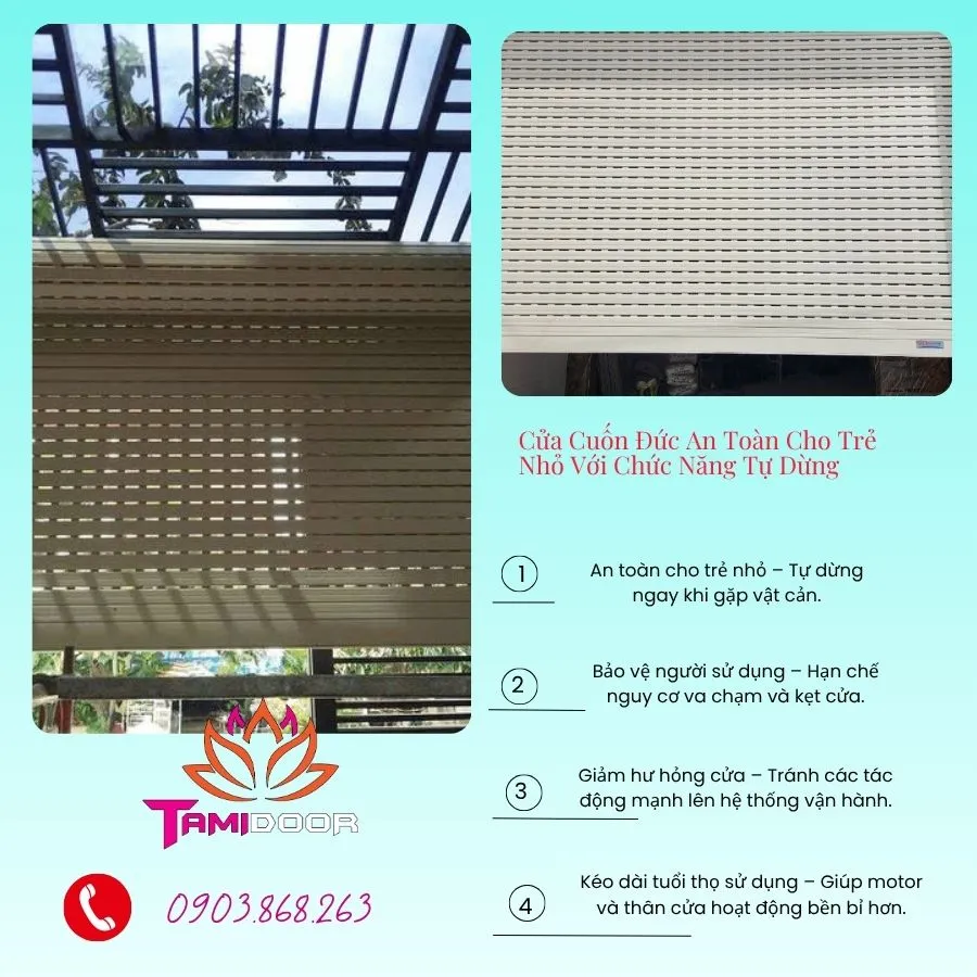 Cửa Cuốn Đức An Toàn Cho Trẻ Nhỏ Với Chức Năng Tự Dừng 
