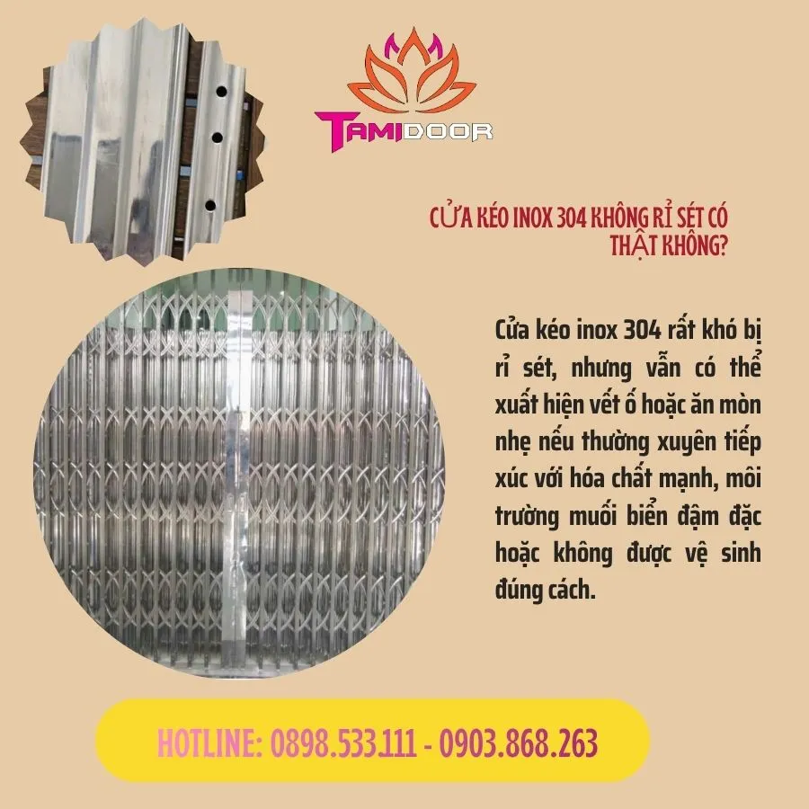 Cửa Kéo Inox 304 Không Rỉ Sét Có Thật Không? 