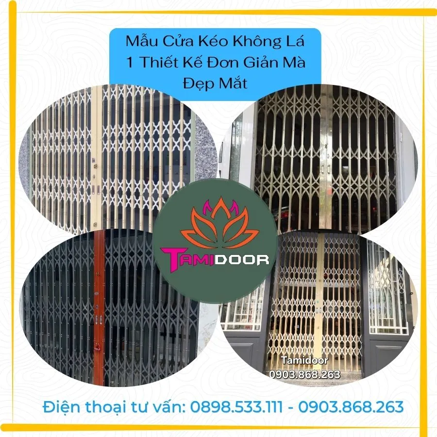Mẫu Cửa Kéo Không Lá 1 Thiết Kế Đơn Giản Mà Đẹp Mắt