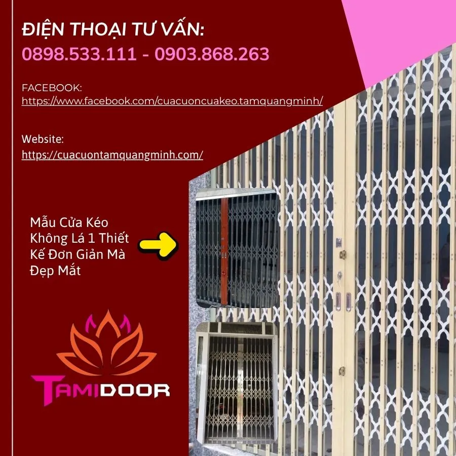 Mẫu Cửa Kéo Không Lá 1 Thiết Kế Đơn Giản Mà Đẹp Mắt